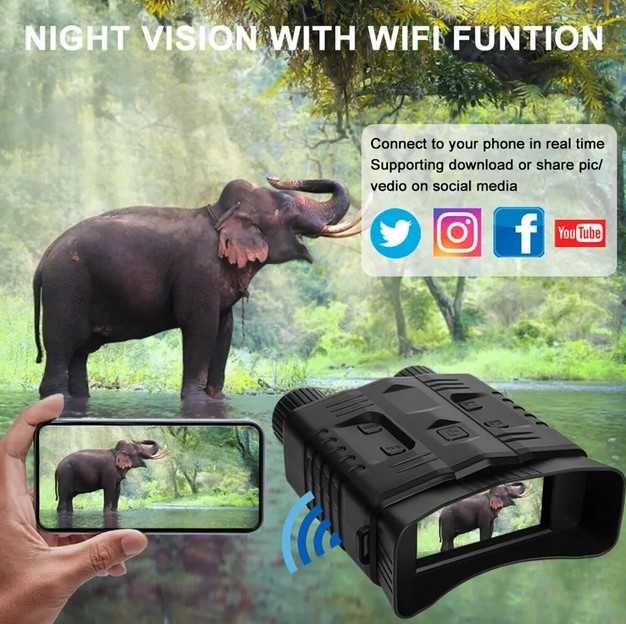 Binóculos Visão Noturna IR 200MT-800MT Bat. Recarregável  NOVO