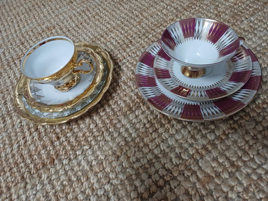 Chavena pires e prato Meissen