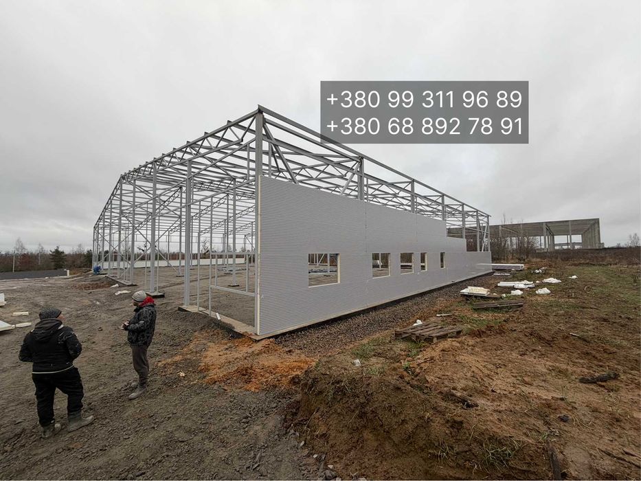 Теплый ангар из сэндвич-панелей 12×48 | 576 м² | под ключ 6363 грн/м²