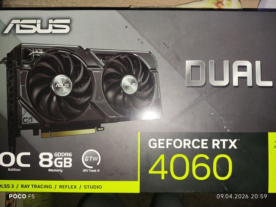 Відеокарта RTX 4060 Asus dual oc 8Gb
