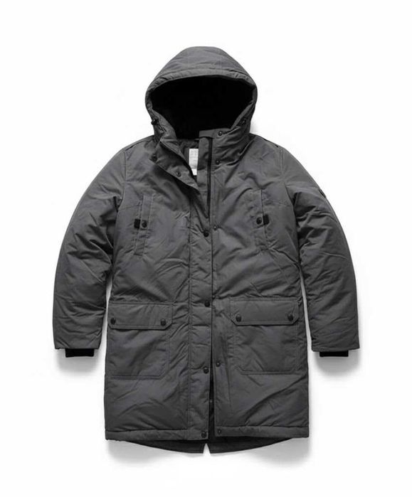 Чоловіча тепла зимова сіра куртка з капюшоном, розмір S