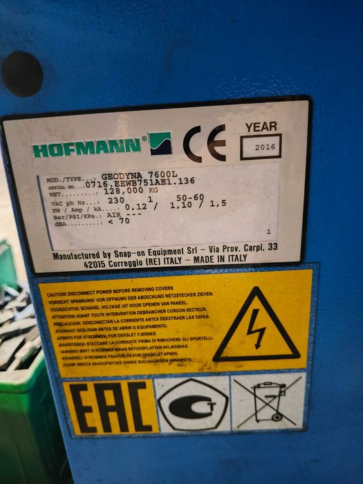 Wyważarka do kół Hofmann Geodyna 7600L