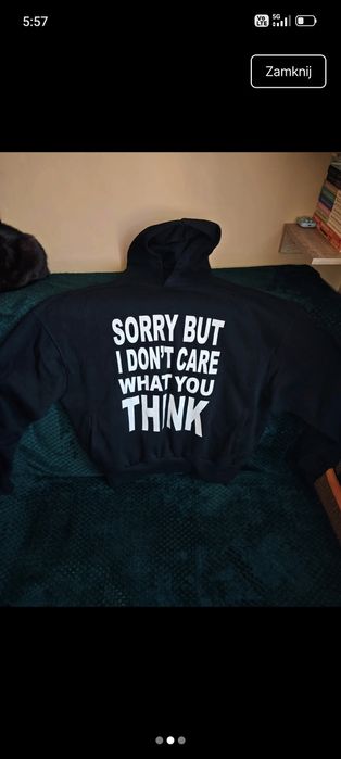 Czarna Bluza House z nadrukiem