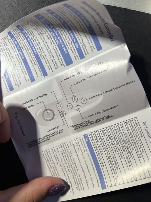 Bt Trigger VR Pilot Do urz. Mobilnych Android i iOS