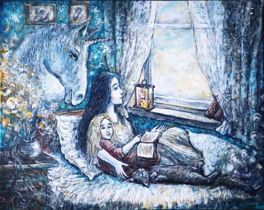 Ręcznie malowany obraz olejny – piękny, magiczny