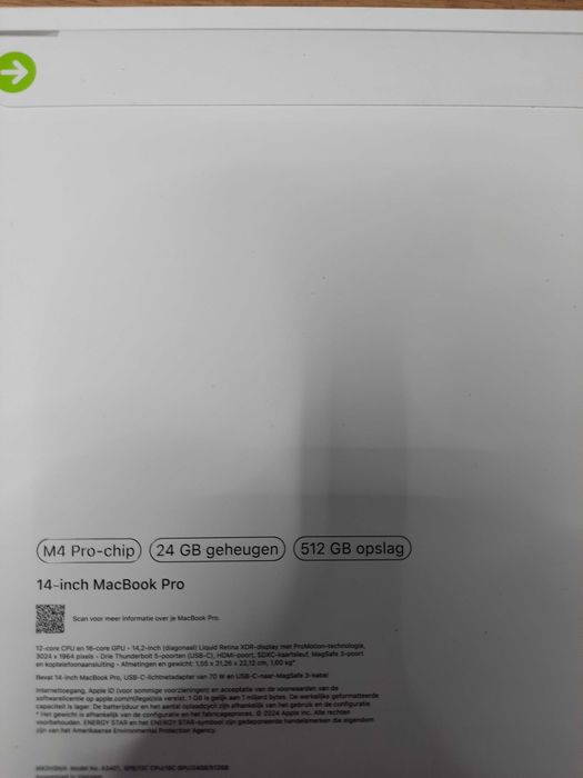 APPLE MacBook Pro 14 M4 Pro 12C/24GB/512GB SSD/16C GPU/czerń MX2H3ZE/A