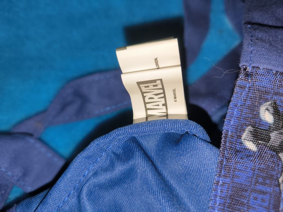 Saco reutilizável azul de pano da marvel