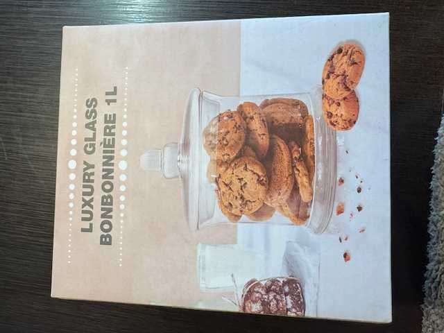 Luksusowa szklana bombonierka 1L Nowa stylowy hit do kuchni i salonu