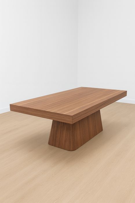 Mesa Jantar Extensível c/ Base Oval Nogueira