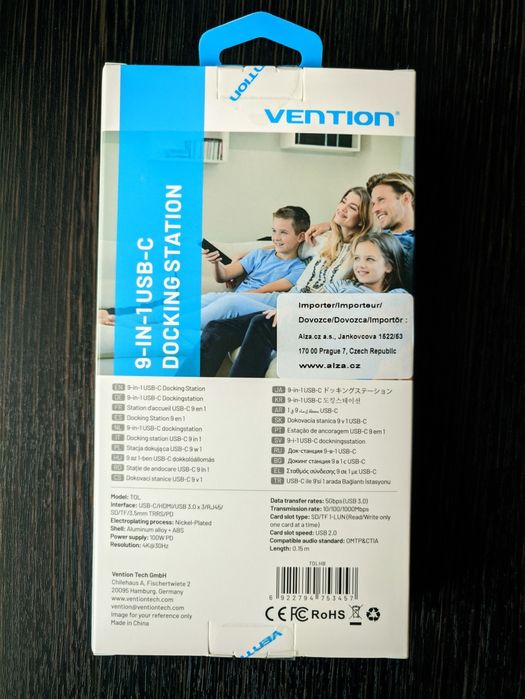 Док станция VENTION 9 в 1 с USB-C.