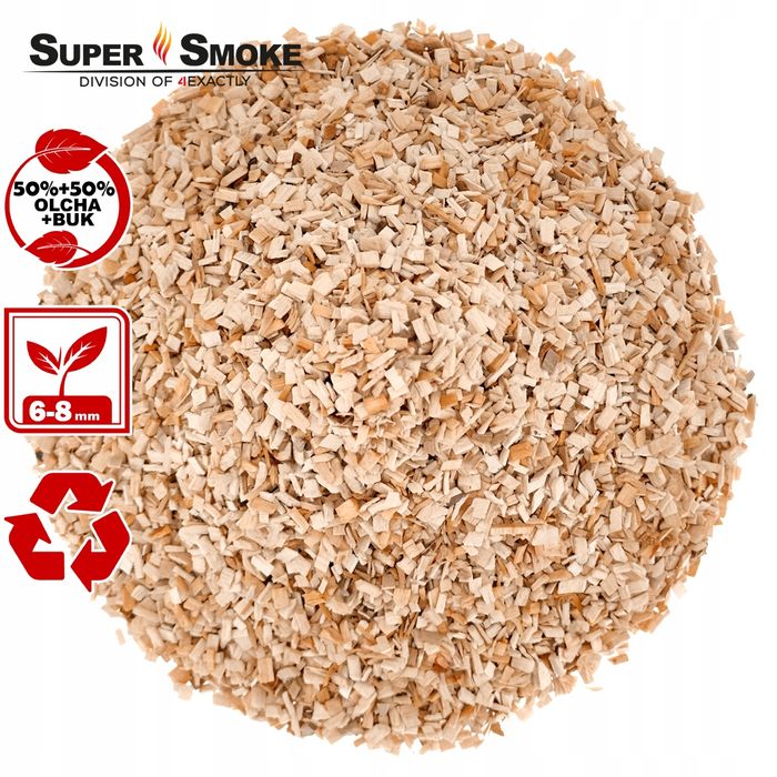 Zrębki Wędzarnicze Super Smoke OLCHA+BUK KL-08 (6-8mm) M Kraft 4L