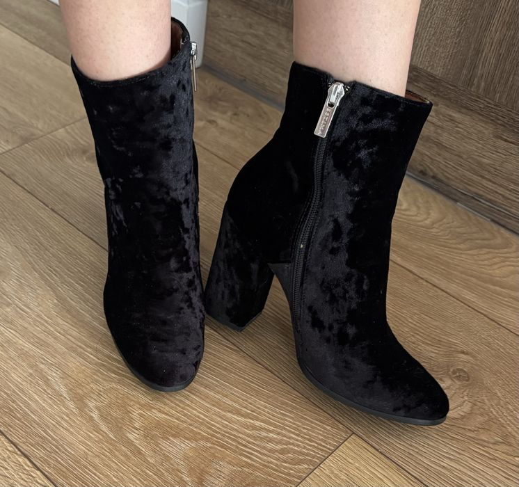 Botki skórzane Ryłko zamszowe