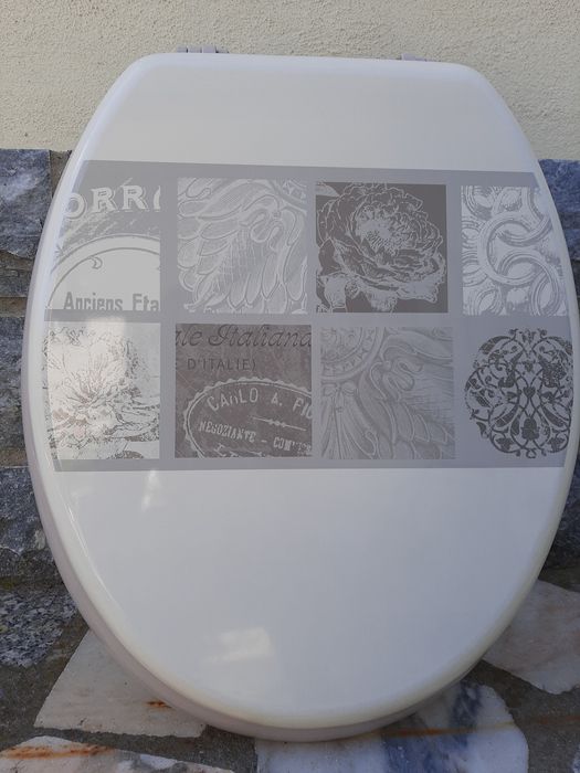 Tampa de sanita com decoração