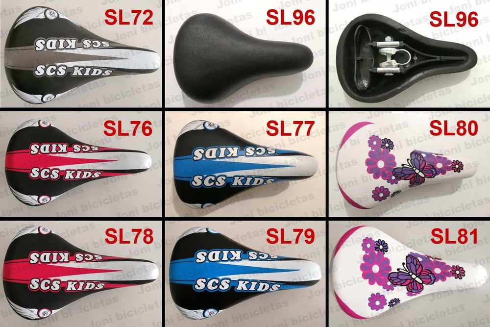 Selim / assento de bicicleta pasteleira, corrida, BMX, MTB, criança