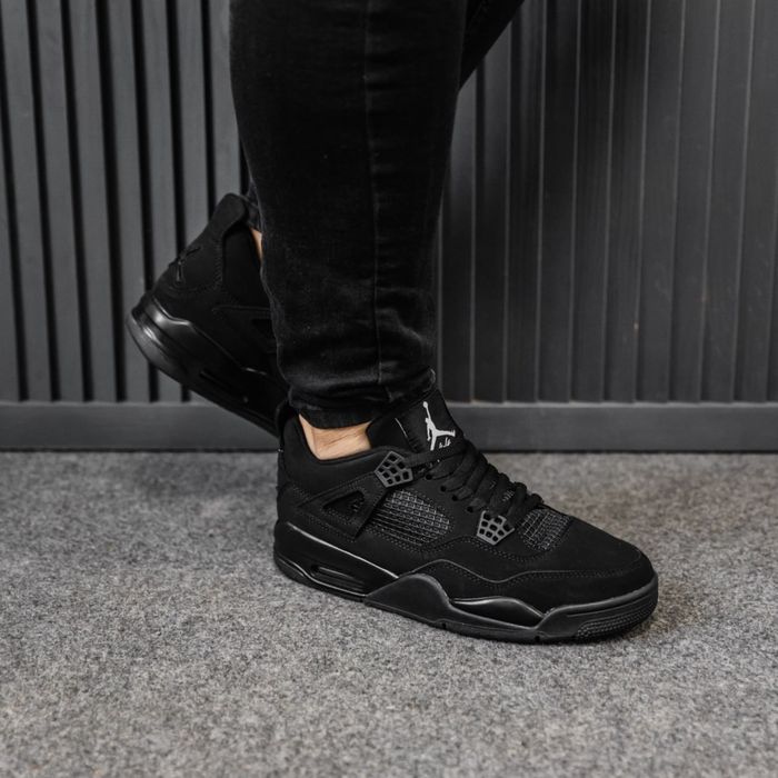 Кросівки Jordan 4 Black Cat | чорні джордан | нові