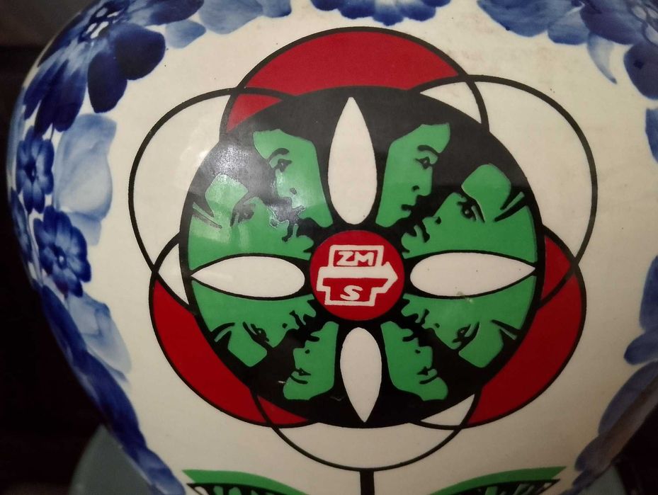 Fajans Włocławek wazon relikt PRL V Rajd ZMS 1972 rok
