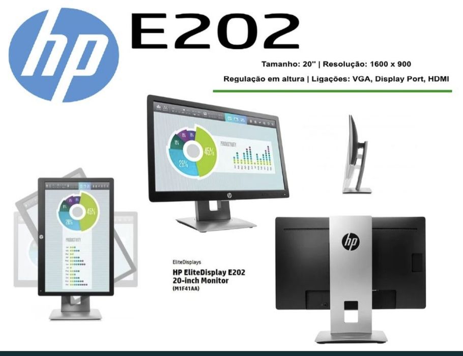 HP EliteDisplay E202 Monitor (New in Box)64585688988291121