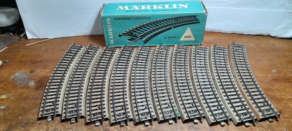 Lote de 10 vias curvas M 5100 Marklin H0 usadas