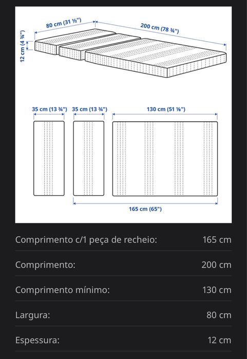 Novo Embalado Colchão Criança Evolutivo Ikea