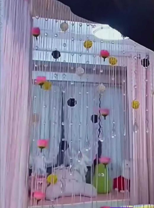 Шторы нитяные 2шт коричневая и кремовая