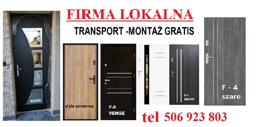 Drzwi wejściowe ZEWNĘTRZNE z montażem do mieszkania w bloku, domu