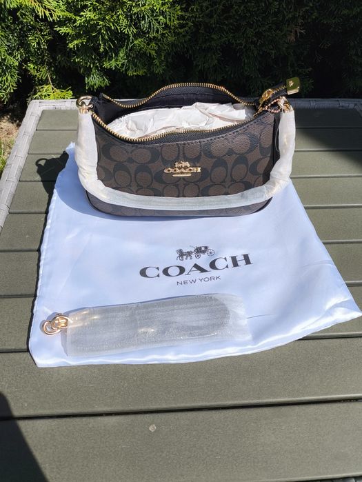 Torebka na ramie Coach Teri Mini Crossbody brazowa