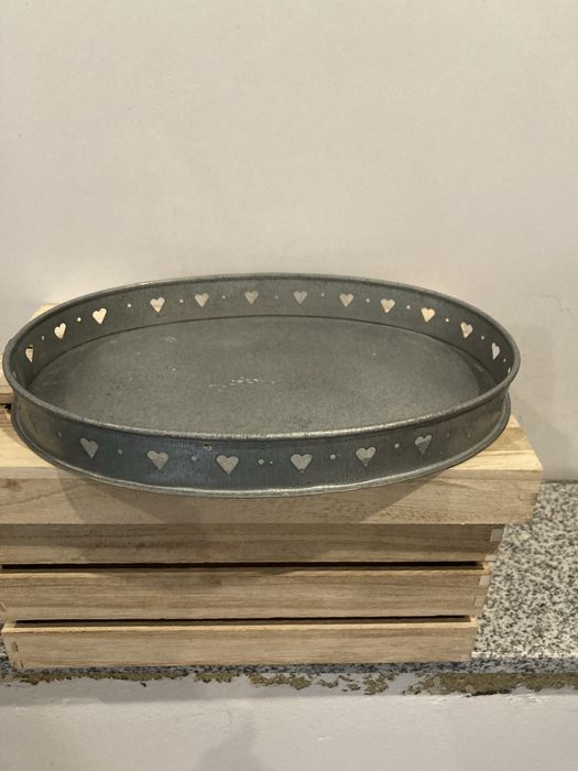 Patera metalowa/ ażur serduszka
