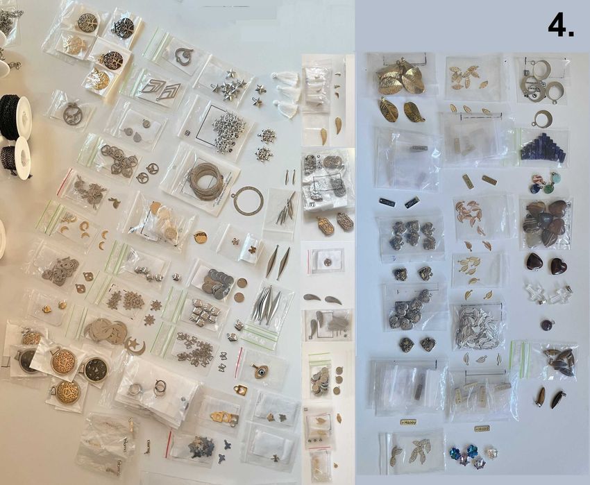 Materiais para fazer bijuteria. Novos. 236 artigos, 8652 unidades
