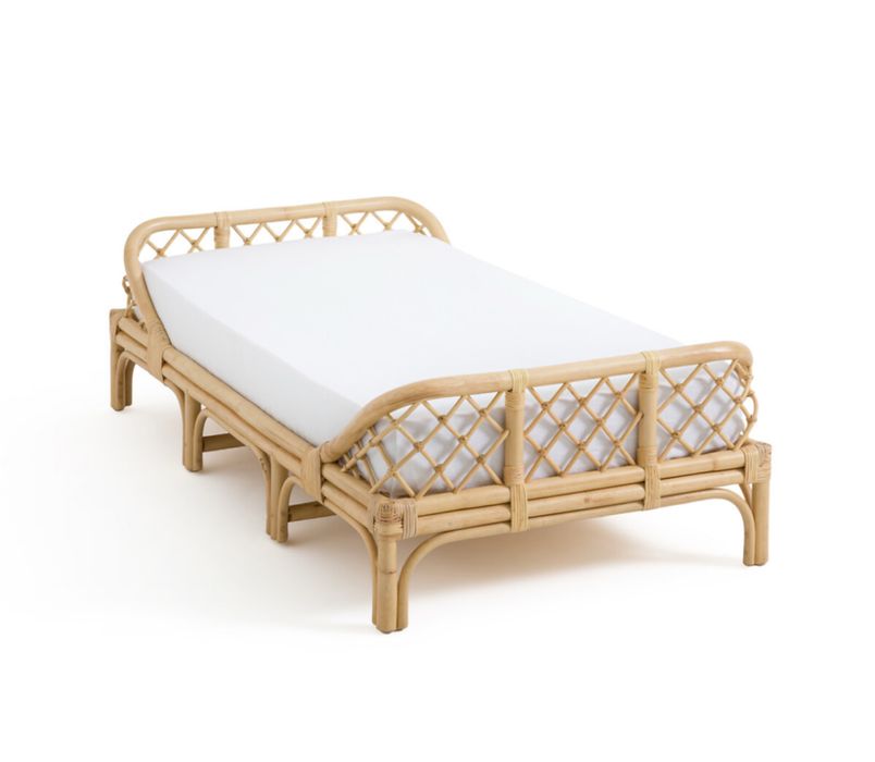 Cama com Colchão,  rattan com estrado, Katsuki rotim natural
