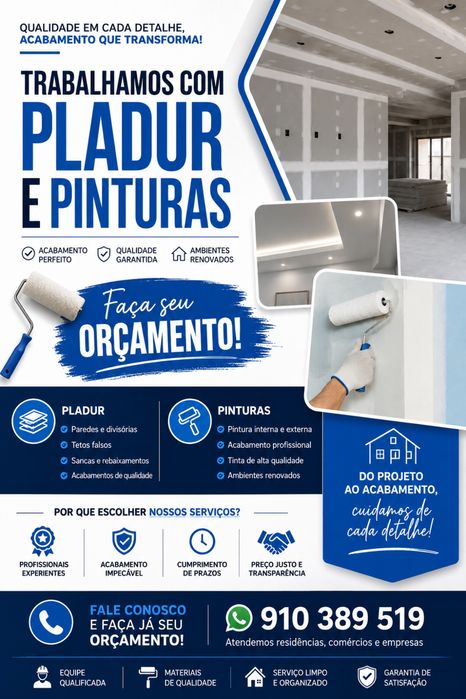 Trabalhamos com Pinturas e Pladur