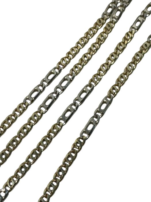 Złoty Łańcuszek Splot Figaro Białe I Żólte Złoto 585 R:50cm W:5,56g