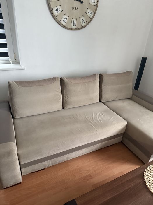 Sofa rozkladana bezowa