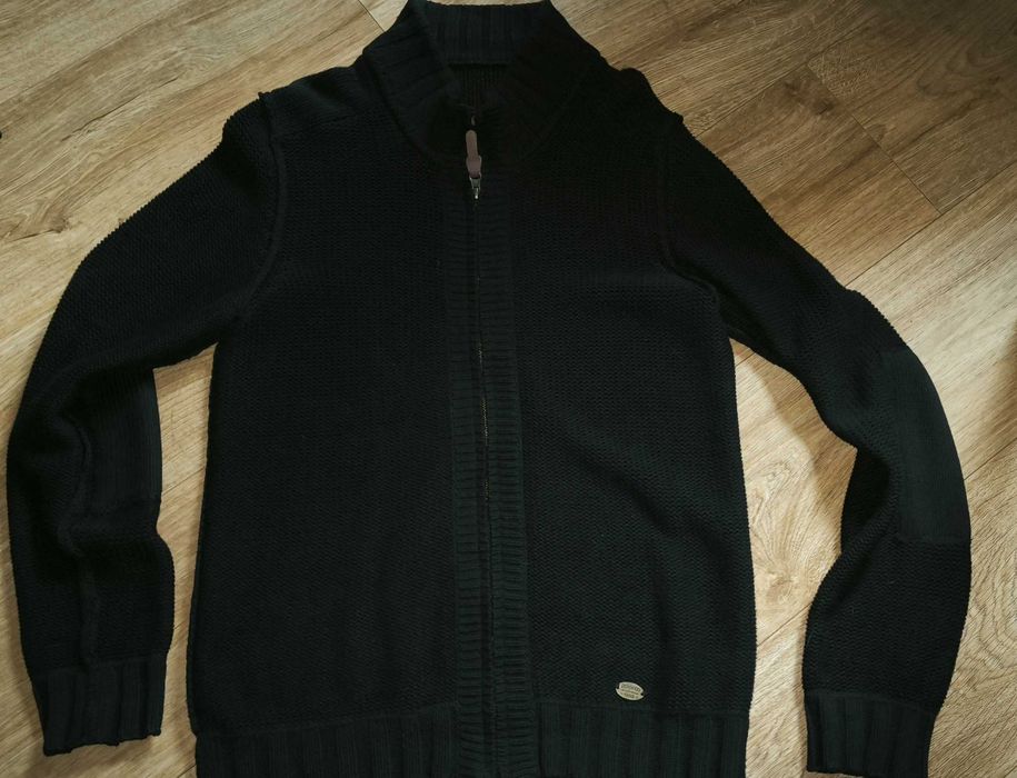 Sweter czarny rozpinany KAPPAHL stylowy romiar L