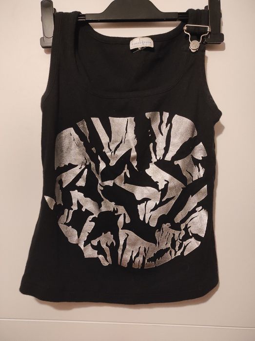 Czarno sprebrna koszulka M