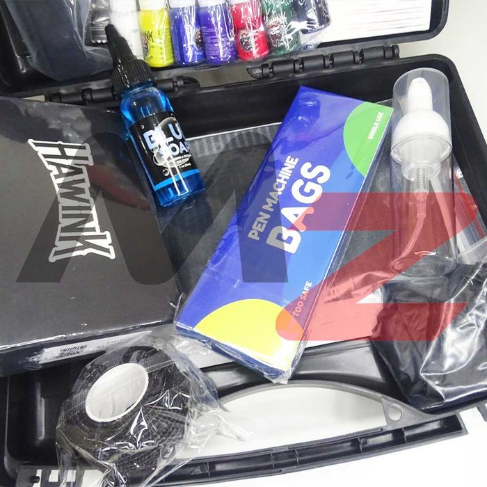 Pack Tatuagem Máquina Bateria Diversos Acessórios Mala Transporte NOVO