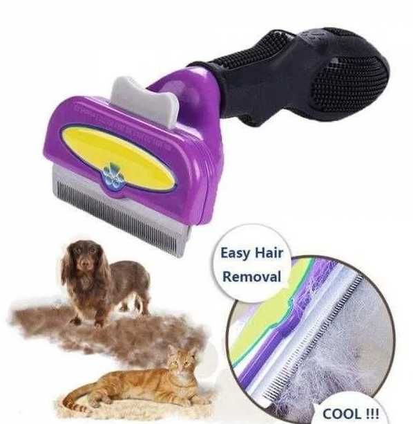 Фурминатор с кнопкой для чистки шерстки у кошек и собак