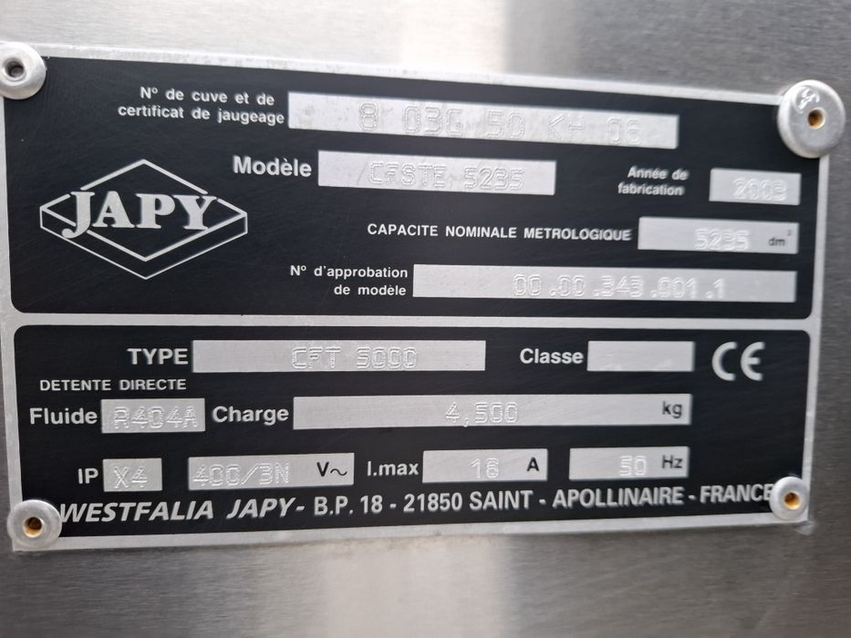 Zbiornik do mleka  Japy Expert 5200L EL.POMIAR 2003r