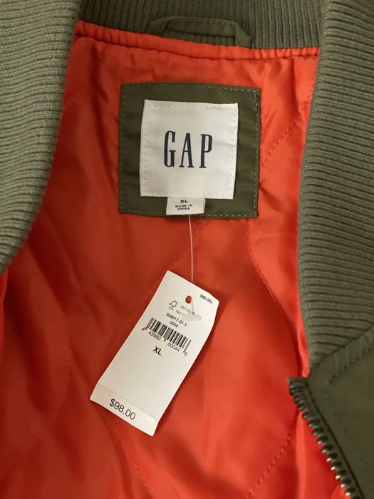 Gap Vintage Green Bomber Jacket XL