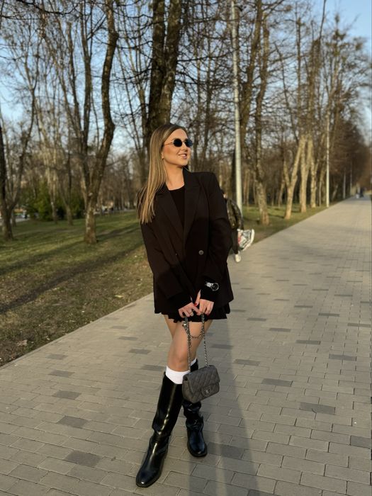 Пиджак черный оверсайз