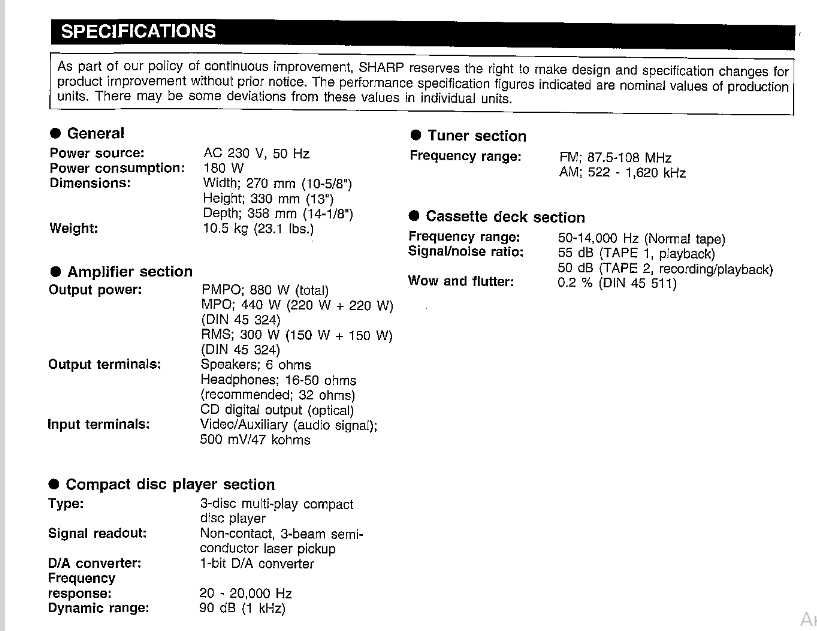 Мощный стерео 220 Вт + 220 Вт музыкальный центр Sharp с пультом ДУ