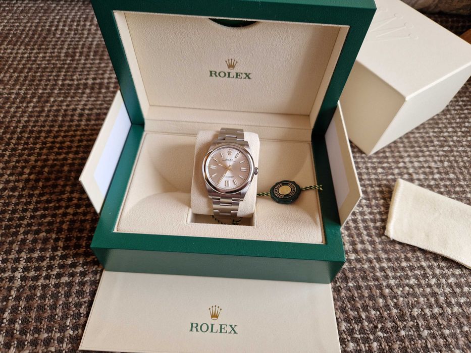 Rolex Oyster Perpetual 41mm NEW 2023r Silver stan 10/10.