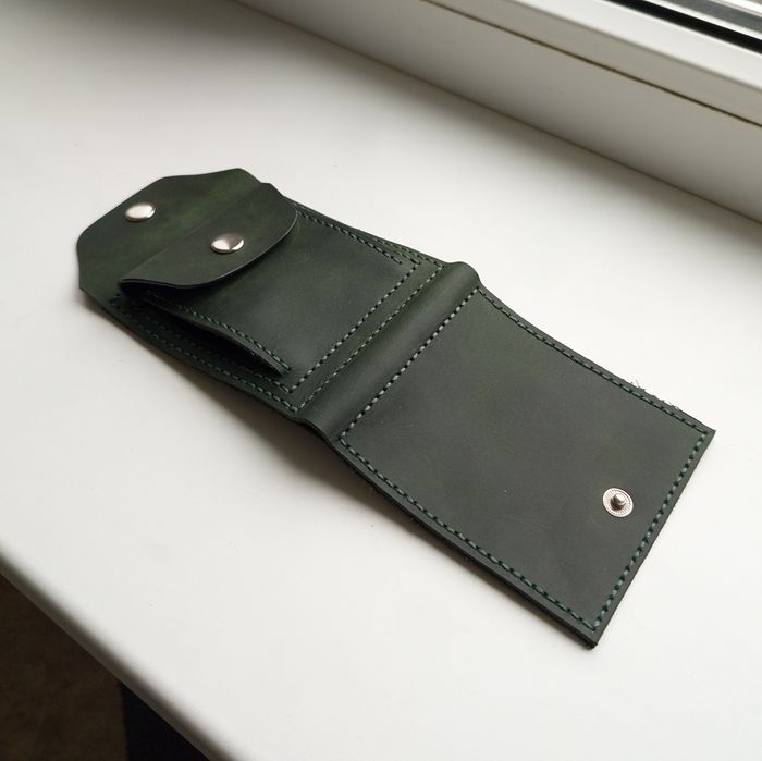 Шкіряний гаманець, затискач, зажим, кошелек. Ручна робота . Гарантія