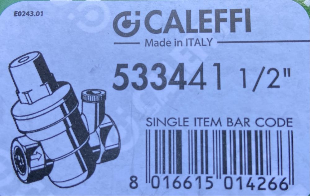 Редуктор зниження тиску мембраний (статика/динаміка) 1/2″ 40°С Caleffi