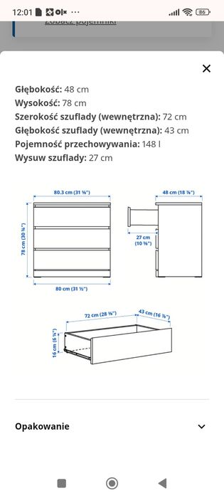 3 komody malm Ikea osobne