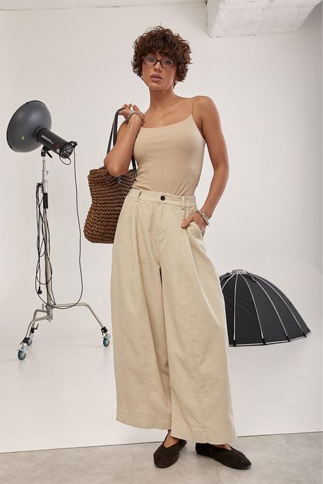 Вельветові штани вільного крою