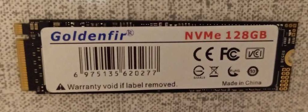 Goldenfir NVMe SSD 128GB M.2 2280 PCIe 3.0 x4 новий
