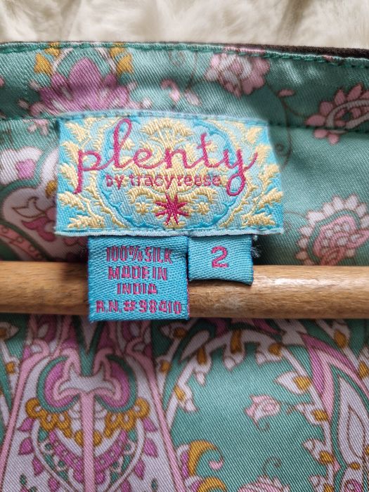 Luksusowa Sukienka 100% Jedwab Plenty by Tracy Reese | Boho Silk Paisley | S