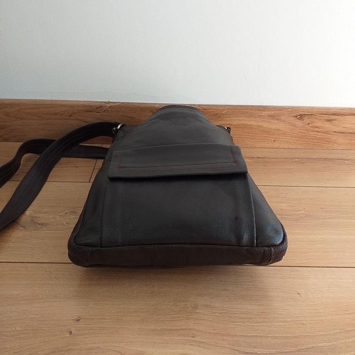 MAXMARA MAX&Co oryginalna skóra skórzana torebka crossbody worek brąz