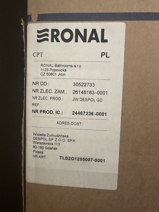 RONAL/Sanswiss Top-Line S, drzwi przesuwne 120cm, lewe