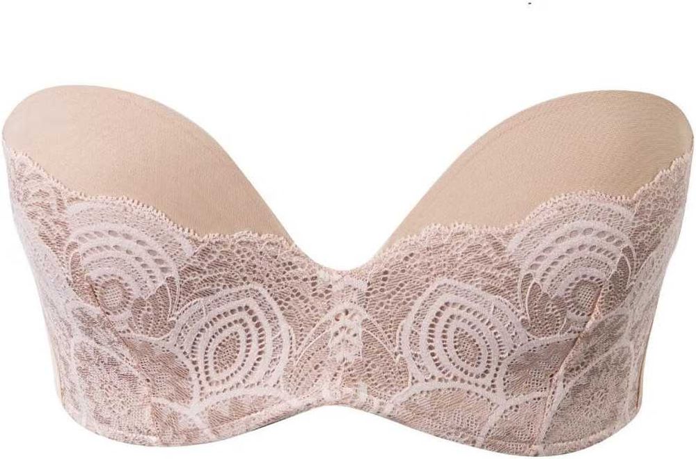 WONDERBRA Refined Glamour Ultimate Strapless Biustonosz Push Up 85C Beżowy